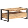 vidaXL Coffee Table 39.4"x21.7"x17.7" Rough Mango Wood - 3 of 4