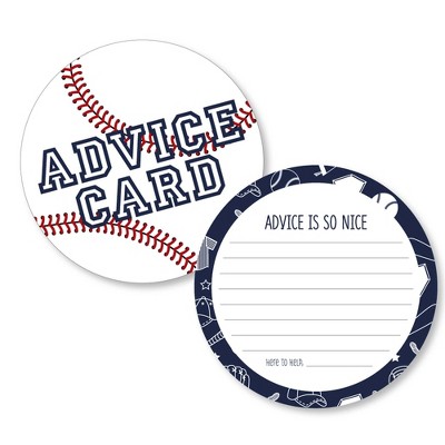 Big Dot of Happiness Batter Up - Baseball - Wish Card Baby Shower Activities - Shaped Advice Cards Game - Set of 20