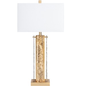 Picture of Crestview Collection Set of 2 Metal & Glass Table Lamp with Linen Shade ...