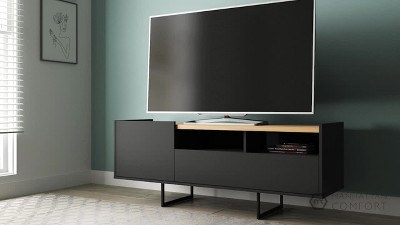 Winston White and Cinnamon Mid-Century Modern TV Stand