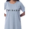 Friends TV Show Womens' Classic Logo Nightgown Sleep Pajama Shirt Grey - 3 of 3