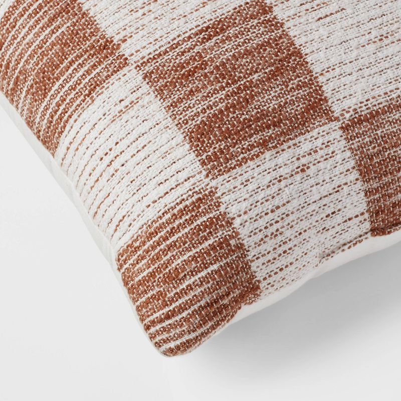 18&#34;x18&#34; Modern Woven Checkerboard Square Decorative Pillow Light Brown - Threshold&#8482;, 5 of 6
