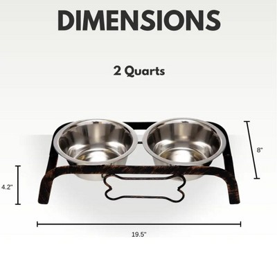 Rustic Copper Elevated Dog Feeder with Stainless Steel Bowls