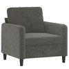 vidaXL Sofa Chair Dark Gray 23.6 in. Velvet - 2 of 4