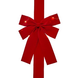 The Lakeside Collection Lighted Christmas Door Bow with Remote - 1 of 3
