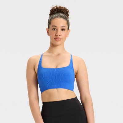 Women's Seamless Ribbed Light Support Sports Bra - All In Motion™