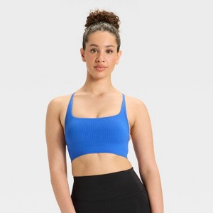 Women's Seamless Ribbed Light Support Sports Bra - All In Motion™ - 1 of 3