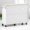 50.8" Rolling Kitchen Island Cart with Solid Wood Top, Storage Cabinet, 2 Drawers, Open Shelves,Microwave Stand for Kitchen, Kitchen Cabinets - 4 of 4