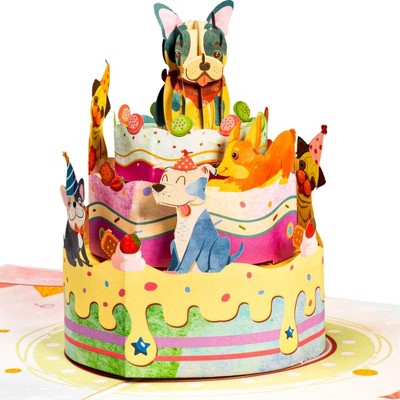 Paper Love Dogs Birthday Cake Pop Up Card