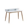 Writing Desk with Hutch Mid Century Modern Design Rubberwood Legs for Home Office 43in -3irtyhousy - 3 of 4