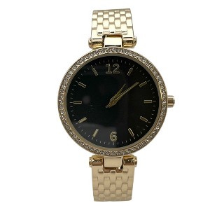 Olivia Pratt Round Face with Rhinestones Bangle Women Watch - 1 of 3