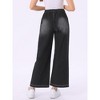 INSPIRE CHIC Women's Drawstring Elastic Waist Wide Legs Jeans Casual Denim Pants - 3 of 4