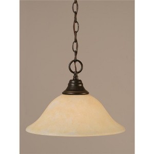 Toltec Lighting Any 1 - Light Pendant in  Dark Granite with 12" Amber Marble Shade - 1 of 1