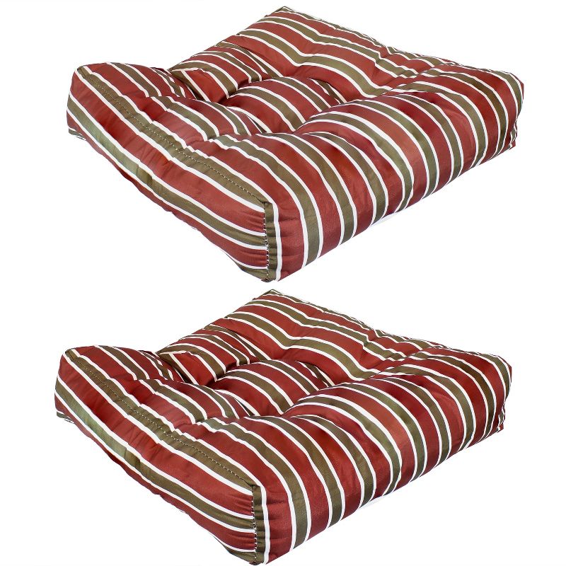 Sunnydaze Indoor/Outdoor Replacement Square Tufted Patio Chair Seat and Back Cushions - 20" - 2pk, 1 of 8