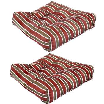 Sunnydaze Indoor/Outdoor Replacement Square Tufted Patio Chair Seat and Back Cushions - 20" - 2pk