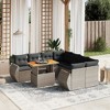 vidaXL Garden Sofa Set Grey PE Rattan Large Adjustable Armrests - 2 of 4