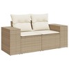vidaXL Garden Sofa Set Beige PE rattan 11 Pieces Removable Covers - 3 of 4