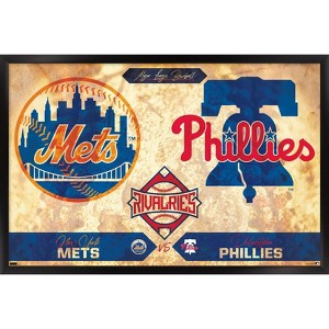 Trends International MLB Rivalries - New York Mets vs Philadelphia Phillies Framed Wall Poster Prints - 1 of 4