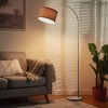 Frate Arc Floor Lamp - Height Adjustable, 90¡ã Rotatable Linen Shade, 2 Lampshade Colors, 71 Inch (Bulb Not Included)-The Pop Home - 2 of 4