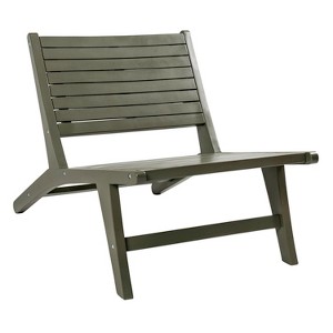 JONATHAN Y Leo Mid-Century Modern Wood Armless Outdoor Patio Chair - 1 of 4