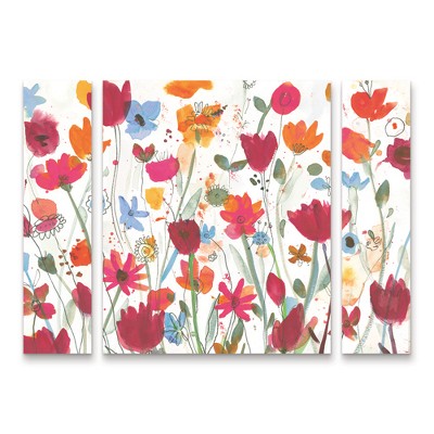 Trademark Fine Art -Cheryl Warrick Sunday Stroll I Refresh  Panel Set Art