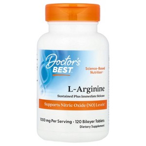Doctor's Best L-Arginine, 120 Bilayer Tablets (500 mg per Tablet) - 1 of 4