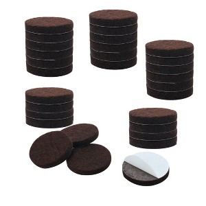 Unique Bargains Round Self-Stick Anti-Scratch Floors Protector Furniture Felt Pads Dark Brown 30 Pcs - 1 of 4