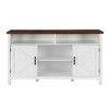 Homy Casa White Farmhouse Sideboard Buffet Cabinet with Storage Shelves and Sliding Door - 4 of 4