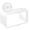 32inLong Rectangle All Acrylic 15mm Thick Waterfall Coffee Table, Clear - 3 of 4