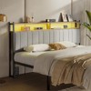 Pinmoco Full/Queen/King Upholstered Headboard LED Linen Upholstered Storage Headboard with Charging Station for Bed Frame - 2 of 4