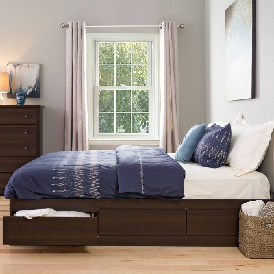 Espresso King Platform Storage Bed with 6 Drawers