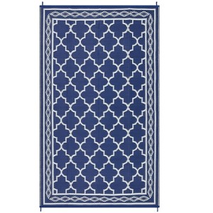 Outdoor Rug Modern Carpet Waterproof Plastic Straw Rug UV-Resistant Reversible Mat for Camping RV Porch Deck Balcony Beach - 1 of 4