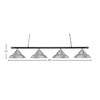 Toltec Lighting Oxford 4 - Light Island Pendant Light in  Chrome/Matte Black with 16" Chrome Double Bubble Metal Shade Shade - 2 of 2