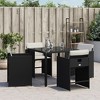 vidaXL Patio Chairs with Cushions 4 pcs Black Poly Rattan - 3 of 4