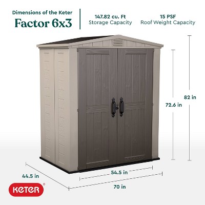 Keter 6' x 3' Taupe and Brown Resin Outdoor Storage Shed