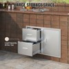 VEVOR Outdoor Kitchen Door Drawer Combo 32.5\" W x 21.6\" H x 20.5\'\'D,Access Door/Double Drawers with Paper Towel Rack, BBQ Island Drawers, Silver - 4 of 4