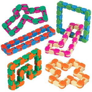 Neliblu Wacky Tracks Sensory Fidget Toys Snap and Click Fidget Cube Puzzles Bulk, Set of 6 - 1 of 4