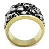 Slickblue Men’s Gothic Skull Ring, Black & Gold Finish, Bold Stainless Steel Band, Halloween Style, Size 8–13 - 3 of 4