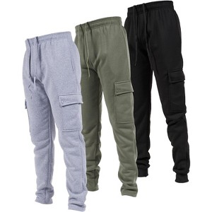 Ultra Performance Mens 3 Pack Open Bottom Sweatpants with Pockets, Casual Sweatpants for Men - 1 of 4