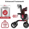 Angel Sar Rollator Walker for Seniors, 350lb Capacity Rollator with Seat, 8" All-Terrain Wheels, 6-Level Height Adjustable - 4 of 4