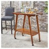 Christopher Knight Home Verdes Bar Cart Mahogany: Traditional Hardwood Serving Cart with Casters/Wheels - 2 of 4