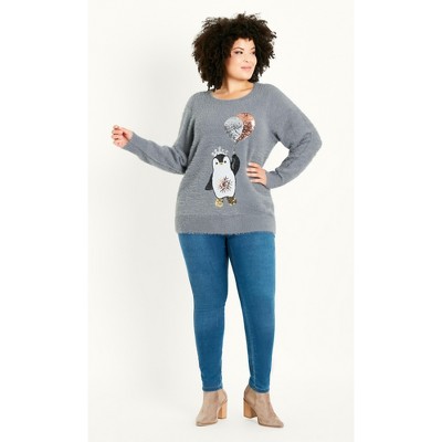 plus size penguin sweater