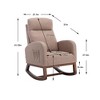 PAGED Premium Linen Accent Chair with Solid Wood Legs & Convenient Side Pocket, High-Back Rocking Armchair for Living Room, Natural Beige - 3 of 4