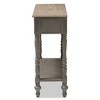 Noemie Country Cottage Farmhouse Finished 2 Drawer Console Table Brown - Baxton Studio: Antique Style, Storage Shelf - 3 of 4