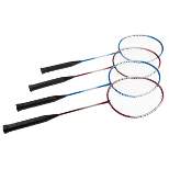 Toy Time Outdoor Badminton Game Set - Includes Racquets, Shuttlecocks, Net, Ground Anchors, and Carrying Case