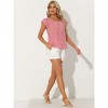 INSPIRE CHIC Women's Summer Square Neck Gingham Cap Sleeve Blouses - 4 of 4