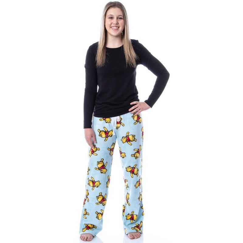 Disney Women's Winnie The Pooh Sketch Toss Print Loungewear Pajama Pants, 2 of 5