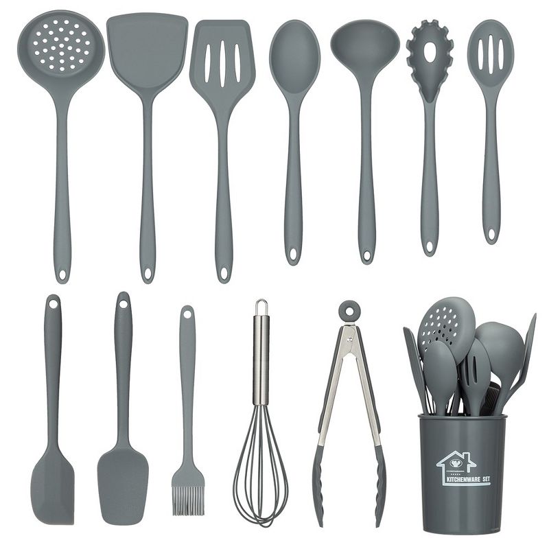 13-piece Silicone Cooking Utensil Set, Kitchen Cooking Tool Set with Cutlery Holder, 1 of 9