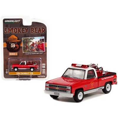 1984 Chevrolet C20 Truck w/Fire Equipment, Hose & Tank "Please! Help Prevent Forest Fires!" 1/64 Diecast Model Car by Greenlight