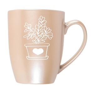 Elanze Designs Botanical Succulent Nature Coffee Cup Mug 10 Ounce Ceramic With Shimmery Metallic Finish Elegant Minimalist Jade Plant Silhouette - 1 of 4